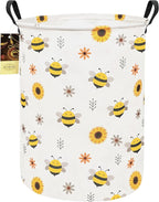 HUNRUNG Laundry Hamper,Large Canvas Fabric Lightweight Storage Basket Toy Organizer Dirty Clothes Collapsible Waterproof for 