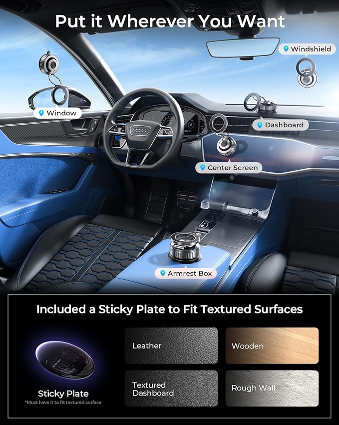Magnetic Phone Holder for Car 2026 Heavy Duty Model [All Metal] 360° Adjustable Vacuum Suction Car Magsafe Phone Mount Cell Phone Holders for Your Car for iPhone 17 16 Pro Max 15 14 13 12 Plus
