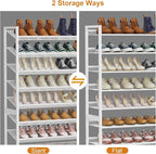 Large Shoe Rack 10 Tier Shoe Organizer, Heavy Duty Metal 5-Tier Stackable Shoe Storage Vertical Shoe Rack for Closet Front Do
