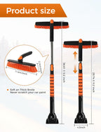 41" Ice Scrapers for Car Windshieldand Extendable Snow Brush with Foam Grip and 360° Pivoting Brush Head for Christmas Car Auto Truck SUV