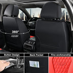 Coverado Car Seat Covers, Seat Covers Full Set, Red Car Seat Cover, Auto Seat Covers Front Seats Rear Seat Cover, Luxury Car 