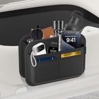 FLORICH Car Door Organizer, Small Leather Foldable Hanging Organizer and Trash Can 2-in-1, Multi-Function Mini Storage Box Garbage Can for Car Back Seats and Side Door-1Pack