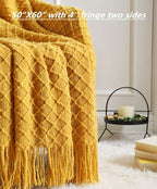 CREVENT Knitted Decorative Throw Blanket for Couch Sofa Chair Bed，Soft Warm Cozy Light Weight for Spring Summer (50''X60'' Mu