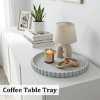 HighHerz Silicone Bathroom Countertop and Vanity Tray, Round Silicone Bathroom Tray, Modern Bathroom Decor, Coffee Table Deco