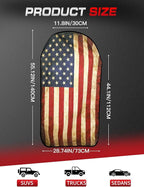 American Flag Car Seat Towel Protector (2-Pack), Waterproof Sweat-Proof Non-Slip Cover for SUV, Truck & Sedan, Patriotic Seat