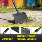 Jardineer Garden Flat Shovel Heavy Duty, Multifunctional Garden Cleaning Shovels for Lawn Edging,Sidewalk Weeding, Floor Scraper Long Handle, Metal Snow Shovel,Ice Scraper for Driveway (60")