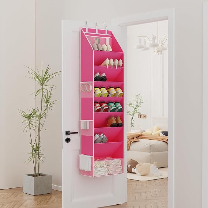 Criusia Shoe Storage, Over the Door Shoe Organizer, Hanging Closet Shoe Storage with Large Deep Pockets, Fits 16–24 Pairs of 