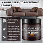 Leather Recoloring Balm - Dark Brown Leather Repair Kit for Furniture, Dye, Recolor, Renew, Repair & Restore Aged, Faded, Cra