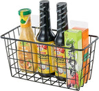JUNCHU CHERRY 2 Pack Hanging Storage Basket, Bathroom Basket, Household Goods, with Traceless Tape, no Drilling, for Cabinet 