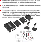 Auto Auxiliary Monitoring,24GHZ Blind Spot Detection Ultrasonic Sensor Kit Rear Cross Traffic Alert System for Car