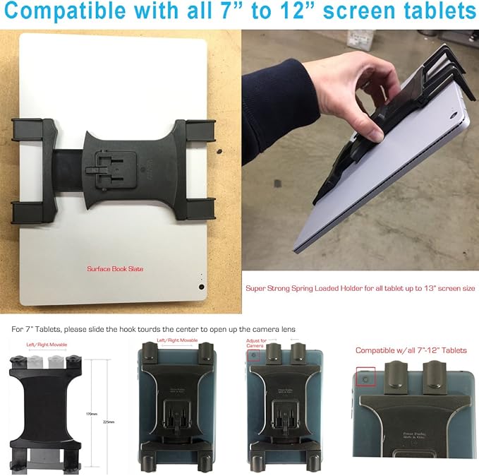 Heavy Duty Flexible 22“ Aluminum gooseneck ELD compliant car truck fleet floor seat bolt tablet mount for Apple iPad Air Pro Mini Microsoft Surface Pro/Book Lenovo Verizon 7 8 10 12 tablets