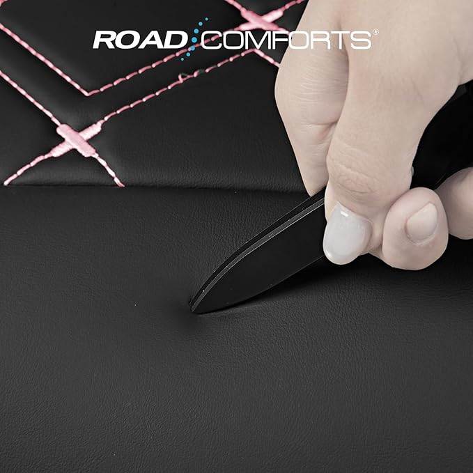 Road Comforts Seat Covers, Premium Leather Car Seat Covers Full Set for Women Girls,Airbag Compatible, Automotive Seat Covers