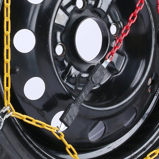 SCITOO KN120 Snow Chains for Car Pickup Trucks SUV,Universal Emergency Tire Traction Chain,Anti-Skid Thickening Tire Chains W