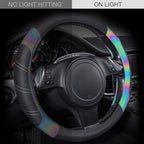 CAR PASS Line Rider Microfiber Leather Sporty 14.5-15 inch Steering Wheel Cover Universal Fits for 95% Truck,SUV,Cars, Anti-S