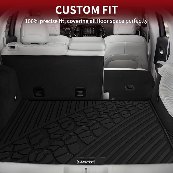 LASFIT Trunk Mat for Jeep Grand Cherokee WL 2022-2025 2026 5-Seat (Include 4xe, NOT for L) All Weather TPE Custom Fit Cargo Mat Trunk Liner Cargo Liner, Black