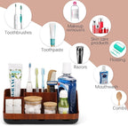 GFWARE Bathroom Decor and Accessories - Detachable 7 Slots Kids Electric Toothbrush and Toothpaste Holde for Bathroom Tray Co