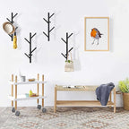GAWAMAY Vertical Coat Rack Wall Mount Set of 2, Black Modern Metal Coat Hanging Cowboy Hat Rack for Wall, Mounted Coat Hooks 