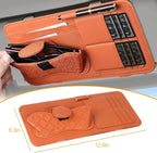 Sun Visor Organizer for Lincoln Navigator 2010-2025 Multifunctional PU Leather Organizer with Sunglasses Holder Pocket Car Interior Accessories,Brown Style