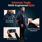 PREPARED4X Emergency Mylar Poncho – Survival Rain Poncho with Hood – Lightweight, Compact, Reusable Emergency Blanket Poncho 