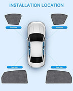 Car Window Shades for Honda Civic(2022-2025), 4-Pack Rear Window Sun Shades for Baby – Breathable Mesh, UV & Heat Blocker, Privacy Protection for Camping, Travel, Sleep & Nursing