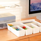 Citylife 32 QT Plastic Storage Bins with Removable Tray Large Stackable Storage Containers for Organizing Craft Storage and S