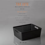 BINO | Woven Plastic Basket | Medium (Black), 4-Pack | THE JUTE COLLECTION | Home Organization, Space - Saving Storage, Styli
