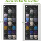 Unjumbly Baseball Hat Rack, 24 Pocket Over-The-Door Hat Organizer with Clear Deep Pockets to Display Baseball Caps Collection
