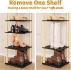 LUCKNOCK Vertical Shoe Rack, 8-Tier Tall Narrow Shoe Organizer for Entryway, Closet, Dorm & Small Spaces, Freestanding Wooden