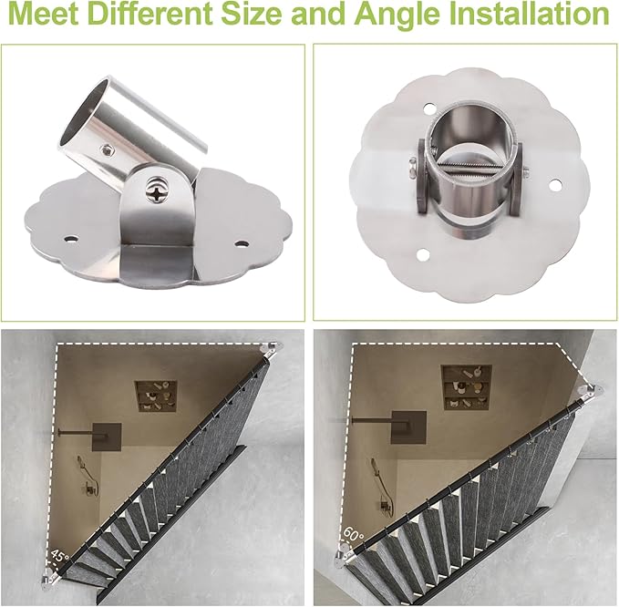 Flower-Shape Shower Curtain Rod Bracket, 2Pcs Telescopic Metal Shower Drape Rod Swivel Flange Curtain Pole Wall-Mount Bracket