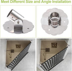 Flower-Shape Shower Curtain Rod Bracket, 2Pcs Telescopic Metal Shower Drape Rod Swivel Flange Curtain Pole Wall-Mount Bracket