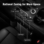 2 Pack Leather Car seat Gap Filler Organizers for Front Seat,Seat Gap Storage with Cup Holder and Storage Box for Phones,Keys,Glasses etc.Suitable for various car models (with cup holder)