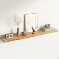 Live Edge Elm Floating Shelves for Wall Decor, Rustic Solid Wood Shevles Wall Mounted with Invisible Bracket for Living Room 