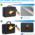 ENGPOW 5200℉ Soft Case Fireproof Document Box with Lock,Fireproof Box with 25 Colorful Pocket Accordion File Folder,Fireproof