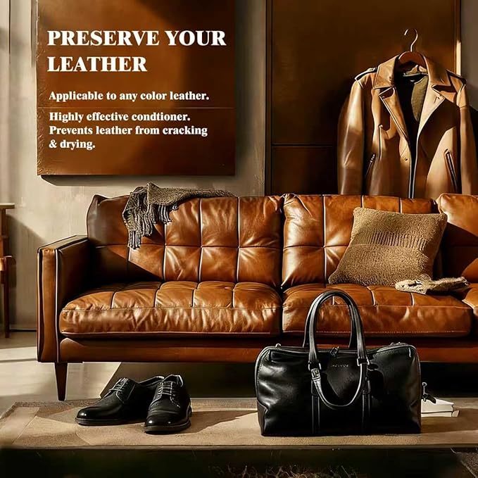 Leather Cleaner and Conditioner, Premium Wooden & Leather Furniture Repair Salve, Polisher & Moisturizer, Restores & Protects