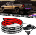 Nilight 48 Inch Truck Tailgate Strobe Light Strip Tail Emergency Bar Rear Window Warning Lamp Ultra-Bright Double Row 288 LED for Pickup Trailers Construction Vehicles Car SUV, Red Blue