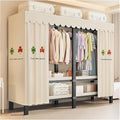 Portable Foldable Wardrobe Closet with Cover, 1200lbs Garment Rack for Hanging Clothes, Enclosed Coat Storage Organizer with 