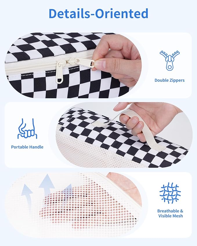 Narwey 7 Set Checkered Packing Cubes for Travel Carry on Suitcase Luggage Organizer Bags for Kids Women Men, Durable Packing 