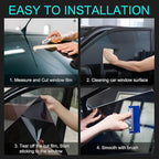 Car Window Tint Film, Protection Privacy Sun Shade Roll, Car Side & Rear Windows Tint Film, Heat UV Blocking,Scratch Resistant, with Installation Tool