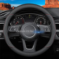 Custom-Fit for Maserati Steering Wheel Cover, Premium Leather Car Steering Wheel Cover with Logo, Non-Slip, Breathable, for Maserati Accessories (A-Style,for Maserati)
