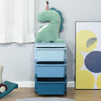 Qaba 3 Tier Kids Storage Unit, Toy Organizers and Storage with 3 Drawer Chest for Kids Bedroom Nursery Kindergarten Living Ro