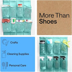 GORILLA GRIP Over the Door Shoe Organizer, 24 Large Breathable Mesh Pockets, Space Saving Hanging Storage Holder, Closet Rack