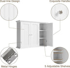 ChooChoo Bathroom Wall Cabinet with 3 Doors, Laundry Cabinet Wall Mounted, Medicine Cabinet with Adjustable Shelves, Hanging 