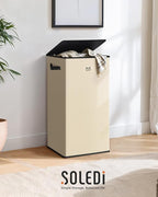 SOLEDI Laundry Hamper with Lid 100L Large & Tall Collapsible Laundry Basket, Clothes Hamper with Bag Removable Easy to Carry,