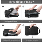 CherryNow Compression Packing Cubes, 7 Set Packing Cubes for Travel, Suitcase Organizers, Luggage Essentials, Travel Bags for