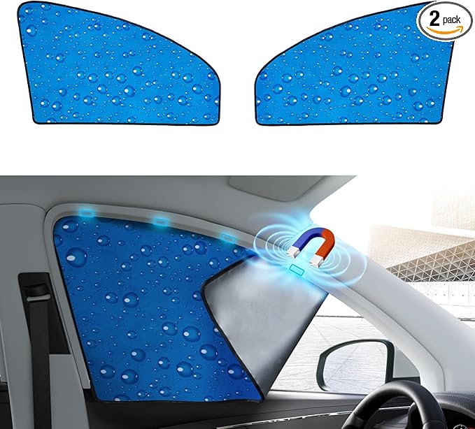 Aokway Side Window Sunshade Sun Shade for Car Window Double Thickness Auto Windshield Sunshades Curtain Universal Fit for Driver for Baby UV Protection (Front Side 2pcs)