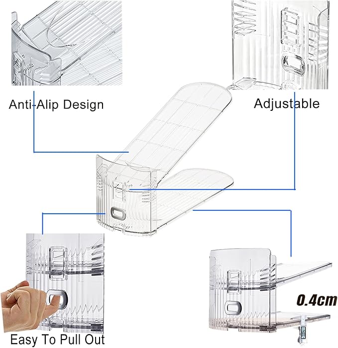 Shoe Slots Organizer for Closet 8PACK Shoe Stacker Adjustable Shoe Slots Organizer Shoe Space Savers Double Layer Stack Shoe 