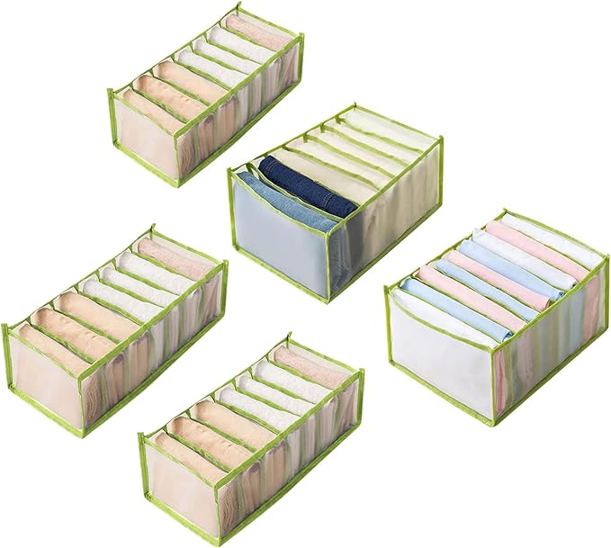 5PCS Wardrobe Clothes Organizer - Foldable Closet Drawer Organizer for Clothes, Portable Closet Organizers and Storage Bins, 