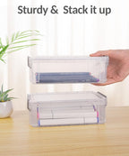Sooez 6 Pack Extra Large Pencil Box, Plastic Pencil Case Crayon Box Bulk, Clear Marker Organizer Plastic Containers with Lid,