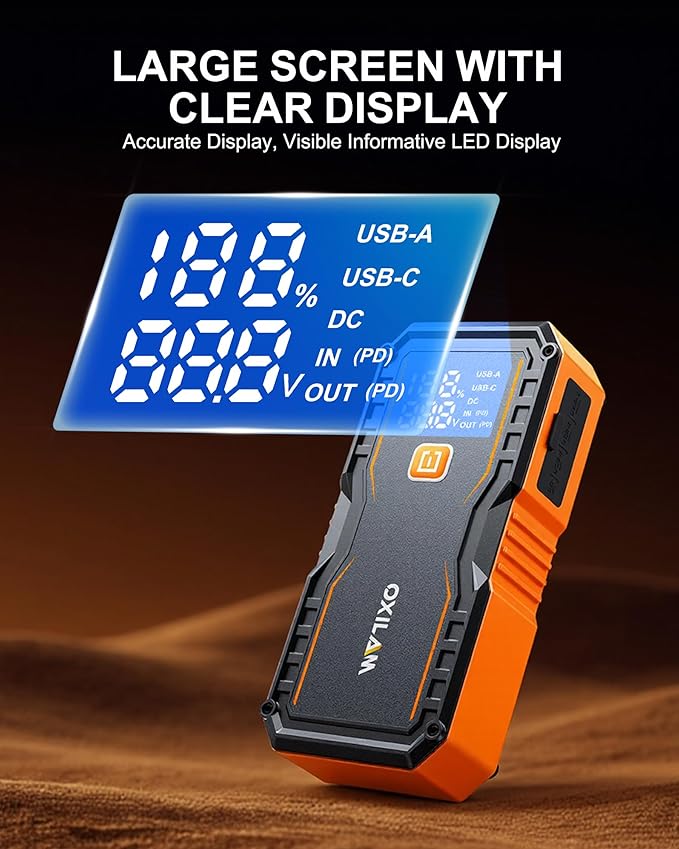OXILAM 24000mAh Jump Starter for All Gas & Diesel Engines, 10000A Battery Jumper Starter Portable, 12V Jump Box with Quick
