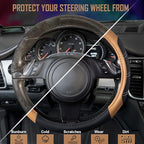 CAR PASS Line Rider Microfiber Leather Sporty 14.5-15 inch Steering Wheel Cover Universal Fits for 95% Truck,SUV,Cars, Anti-S